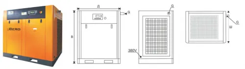 Винтовой компрессор Berg BK-30-E 12
